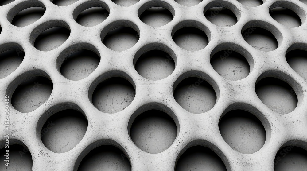 Textured Surface with Circular Holes in a Modern Industrial Style Textured Surface with Circular Holes in a Modern Industrial Style