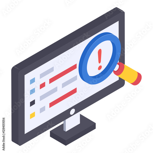 non destructive inspection isometric Concept, code walkthrough Vector Icon Design, Software and web development symbol, Computer Programming and Coding stock illustration