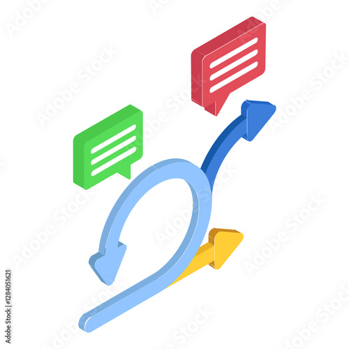 Sprint Comments Feedback isometric Concept, Agile Methodologies Vector Icon Design, Software and web development symbol, Computer Programming and Coding stock illustration