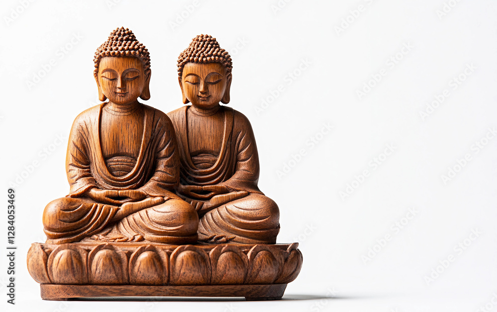 Fototapeta premium Spiritual Carving Illustrating the Essence of the Four Noble Truths Isolated on transparent background. Isolated on transparent background.