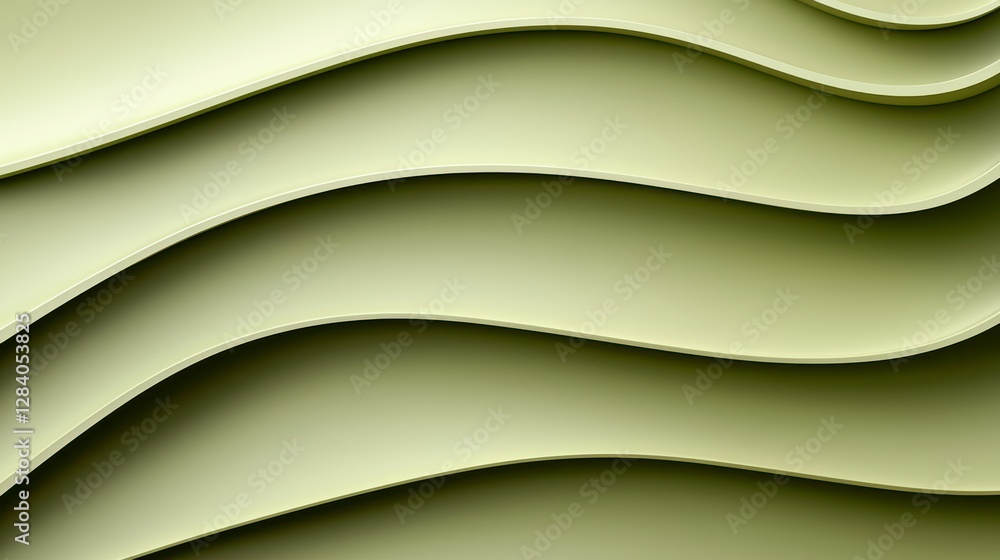 Fototapeta premium Smooth Wavy Textures in Soft Green Tones for Modern Design Projects