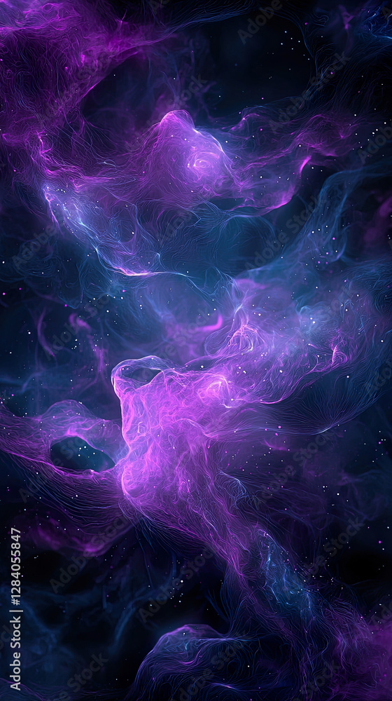 Obraz premium Chaotic Neon Fractal Patterns with Liquid Motion and Glowing Digital Brushstrokes in Abstract Design 