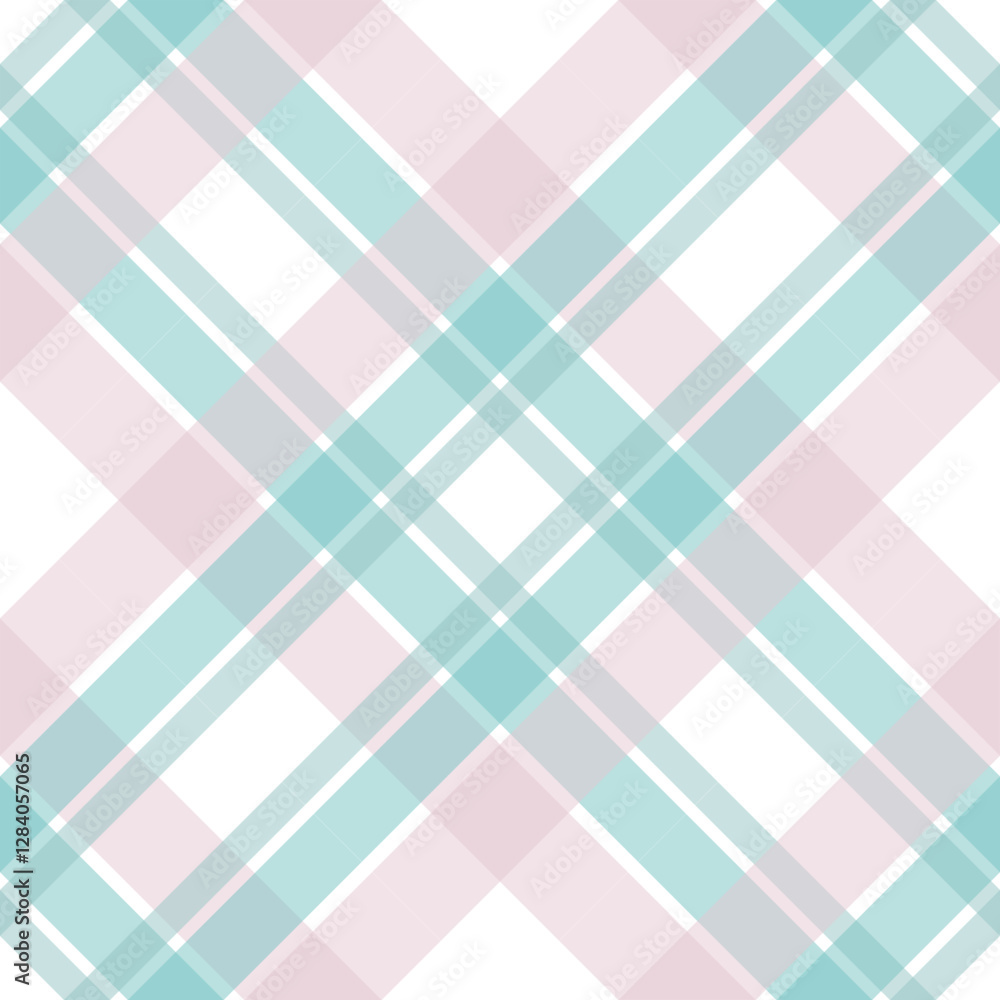 Seamless pastel tartan pattern with light pink and turquoise stripes on a white background. Perfect for fabric design, digital backgrounds, wedding invitations, and scrapbooking. Seamless pastel tartan pattern with light pink and turquoise stripes on a white background. Perfect for fabric design, digital backgrounds, wedding invitations, and scrapbooking.