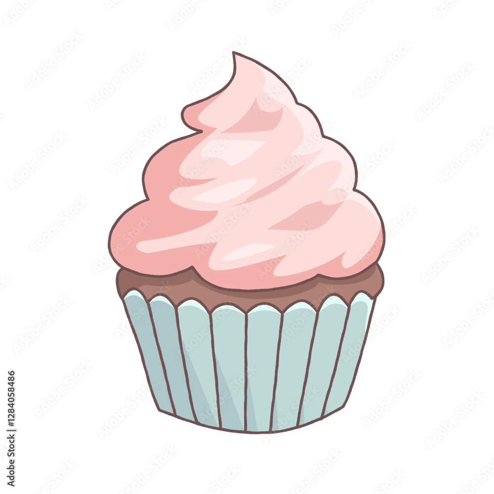 Isolate Cupcake in Pastel Tones with Transparent Background Isolate Cupcake in Pastel Tones with Transparent Background