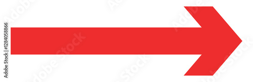 Red long arrows icon set. Vector set of trendy long arrows 
Replaceable vector design.Simple Red Arrow Right Direction. Straight long arrow vector icon.