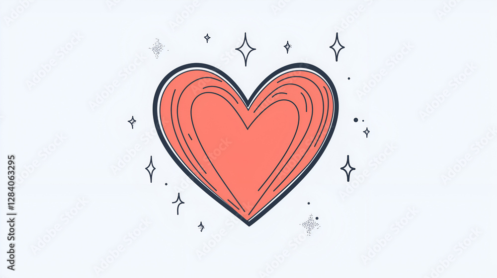 red heart on a white red heart on a white