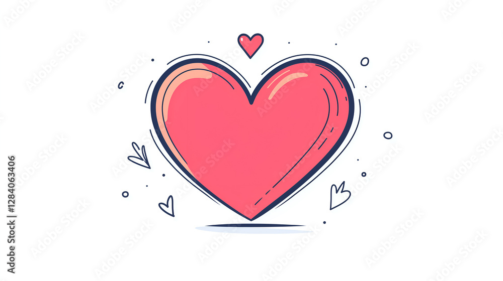 red heart on white red heart on white