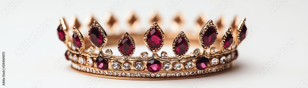 Fototapeta premium Elegant crown adorned with shimmering jewels.