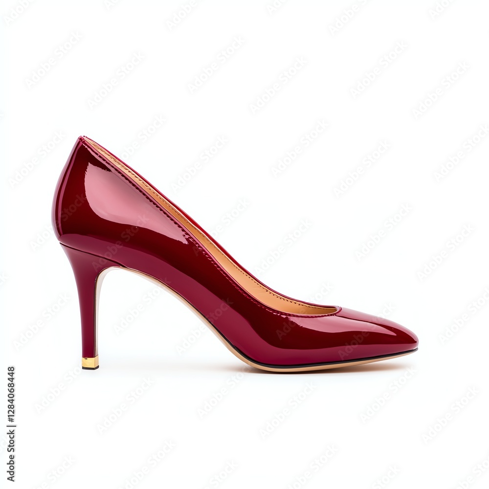 Elegant red high heel shoe on white background Elegant red high heel shoe on white background