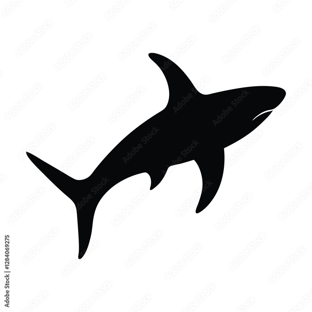 vector illustration of a shark silhouette vector illustration of a shark silhouette