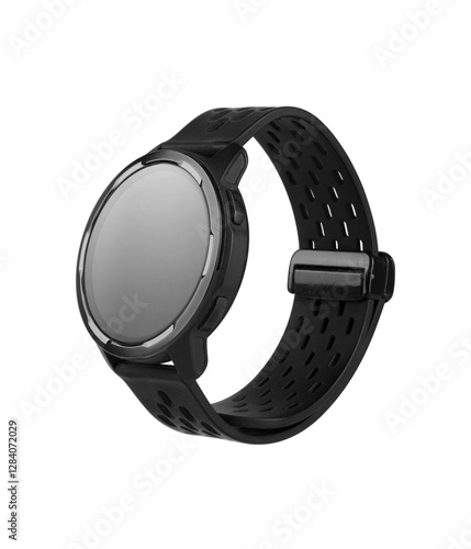 Black smart watch isolated on white background