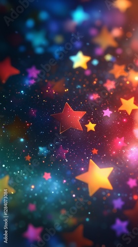 Colorful Cosmic Background Filled With Stars and Nebulae in Deep Space