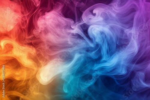 Dynamic Swirl of Colorful Smoke in an Abstract Design With Vibrant Hues