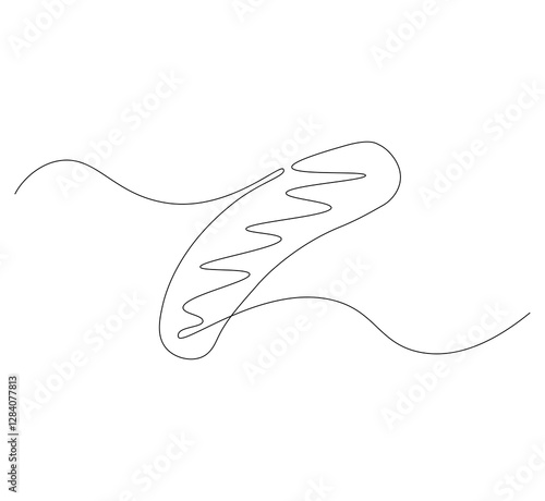 Grilled sausage continuous line. Continuous one line drawing sausage. Grill sausage concept. single line drawing