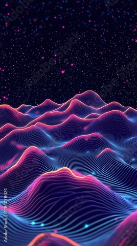 Colorful abstract night sky with nebula and stars vector design