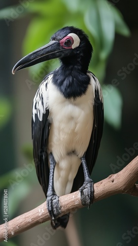 Colorful Toucan Perched on a Branch in a Lush Tropical Environment During Day...