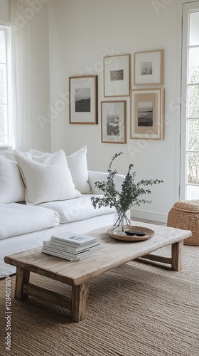 Cozy Living Room With Minimalist Decor and Natural Light in a Serene Setting
