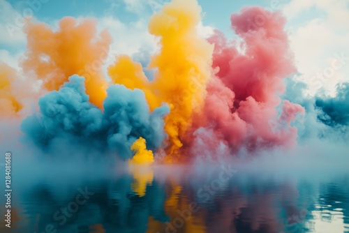 Colorful Smoke Swirls Create Abstract Patterns Against a Black Background in ...
