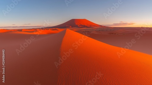 Breathtaking sunset over dune landscape sahara desert photography vibrant colors aerial view nature's beauty