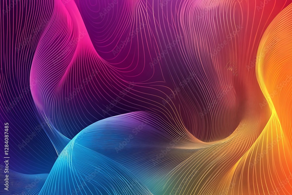 Abstract Colorful Wave Background with Intertwined Lines Abstract Colorful Wave Background with Intertwined Lines