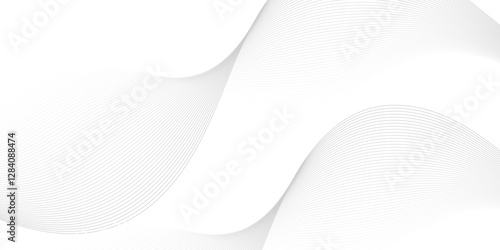 White abstract vector background. Abstract simple black white blend line wavy pattern. White and light grey abstract background. Geometric wavy background. 