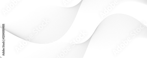 White abstract vector background. Abstract simple black white blend line wavy pattern. White and light grey abstract background. Geometric wavy background. 