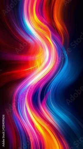 Vibrant Swirling Colors Create a Mesmerizing Visual Experience in a Dark Back...