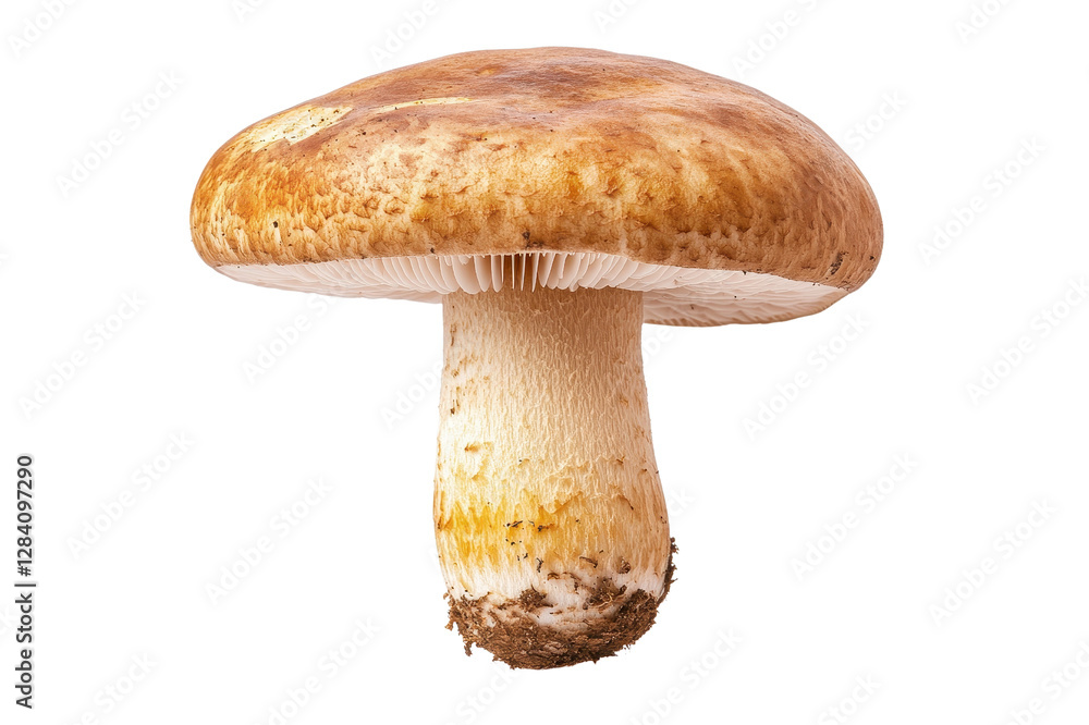 Single Brown Mushroom With Textured Cap And Stem On Transparent Background A Detailed Studio Shot Of A Fresh And Organic Fungus Perfect For Culinary Single Brown Mushroom With Textured Cap And Stem On Transparent Background A Detailed Studio Shot Of A Fresh And Organic Fungus Perfect For Culinary