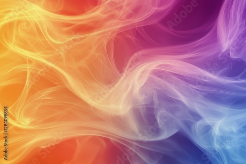 Dynamic Swirl of Colorful Smoke in an Abstract Design With Vibrant Hues