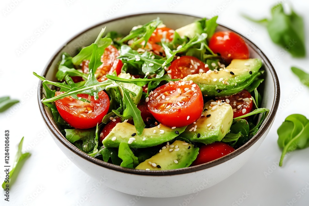 Delicious Avocado and Tomato Salad with Sesame Seeds Delicious Avocado and Tomato Salad with Sesame Seeds