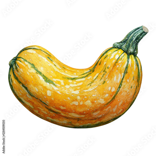 watercolor autumn squash isolated on white background