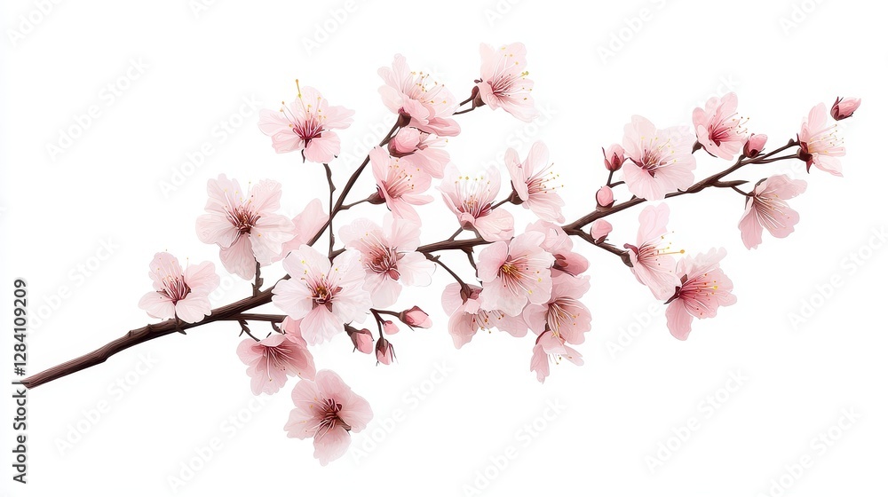 Springtime Pink Blossom Branch Art Springtime Pink Blossom Branch Art