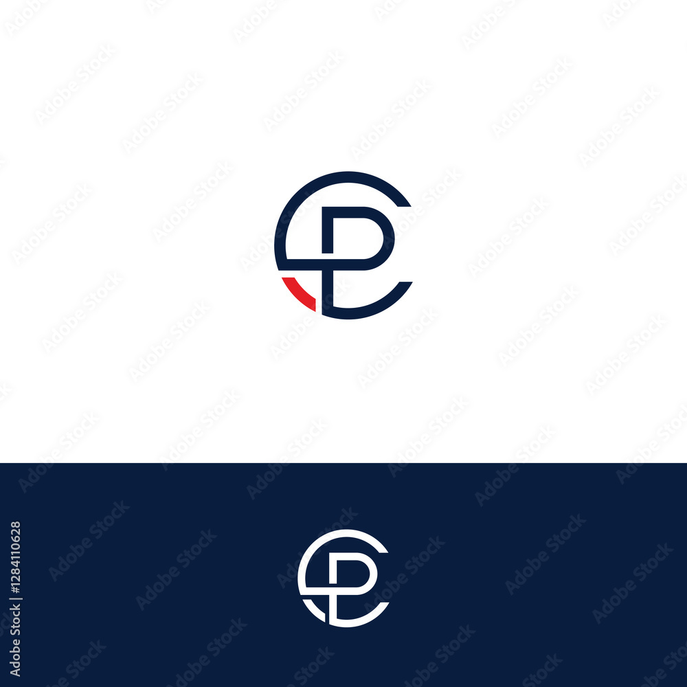 Obraz premium Minimal Creative Initial Based CP, PC logo. Letter CP, PC creative elegant Monogram with black color