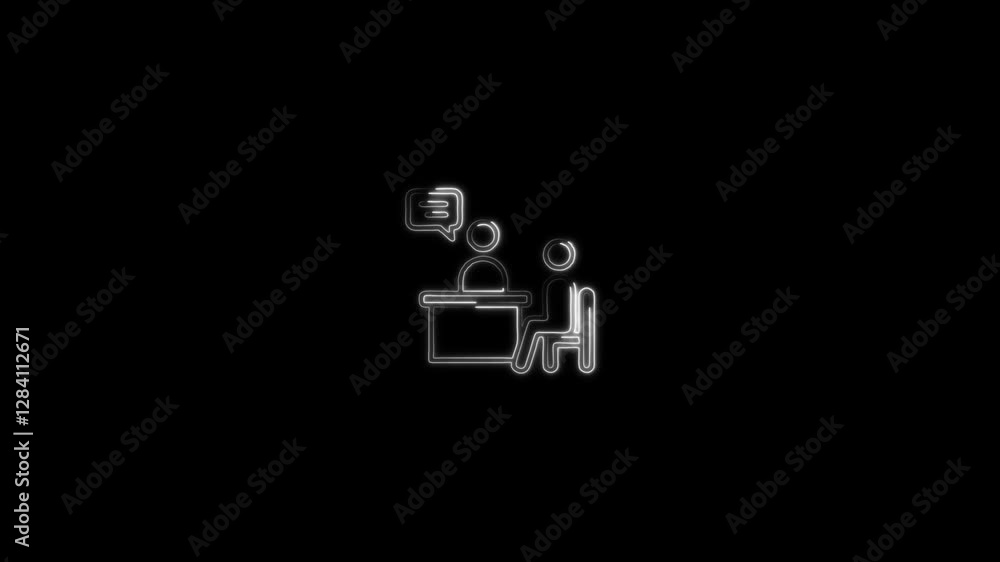 Glowing Neon Client Icon Isolated on Black Background. HD Video Graphic Animation Glowing Neon Client Icon Isolated on Black Background. HD Video Graphic Animation