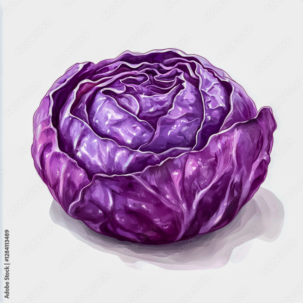 Obraz premium red cabbage isolated on white background