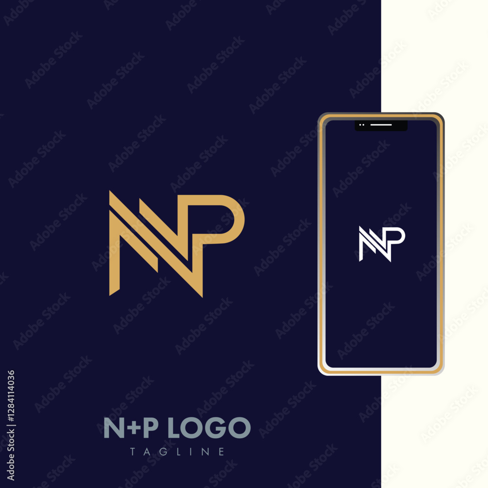Minimal Creative Initial Based NP, PN logo. Letter NP, PN creative elegant Monogram with black color Minimal Creative Initial Based NP, PN logo. Letter NP, PN creative elegant Monogram with black color