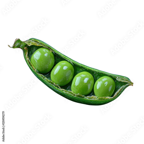 green peas in pod isolated on white background