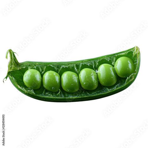 green peas in pod, isolated on white background