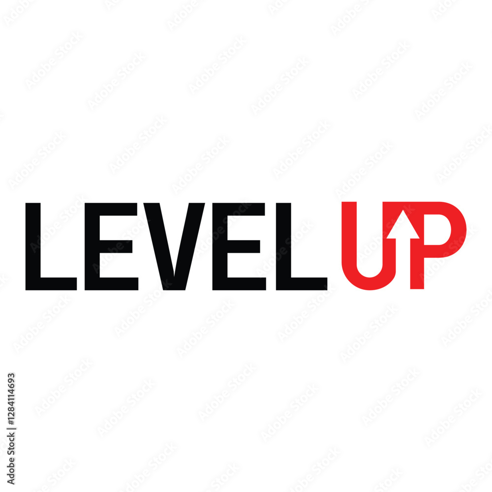 Fototapeta premium initial level up logo vector, Modern Level Up Typography Logo design inspiration, Level Up Logo Vector and Business