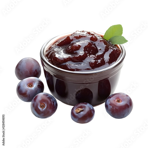 Slow Cooked Plum Chutney Isola Isolated on Transparent Background