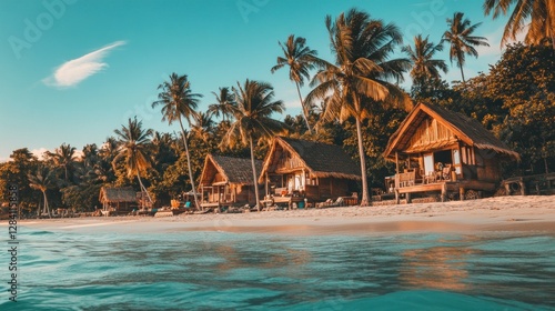 Tropical Beach Paradise: Idyllic Beachfront Bungalows