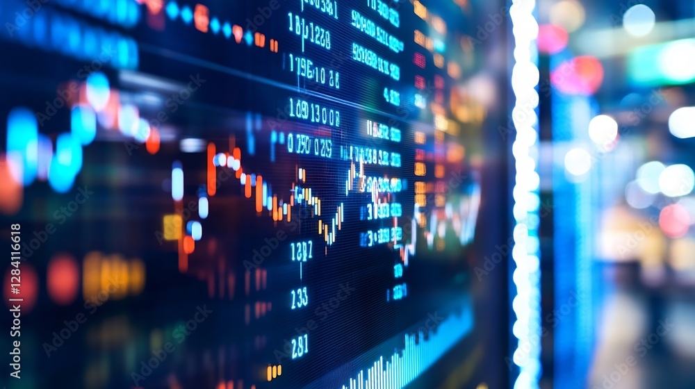 Dynamic digital financial chart showcasing stock data trends and vibrant visual effects in bright colors : Generative AI Dynamic digital financial chart showcasing stock data trends and vibrant visual effects in bright colors : Generative AI