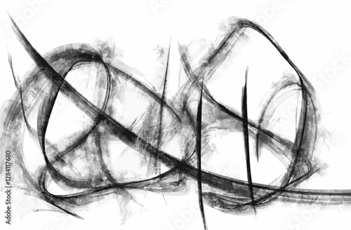 The spots are painted with a brush. Black and white
vector illustration. EPS 10