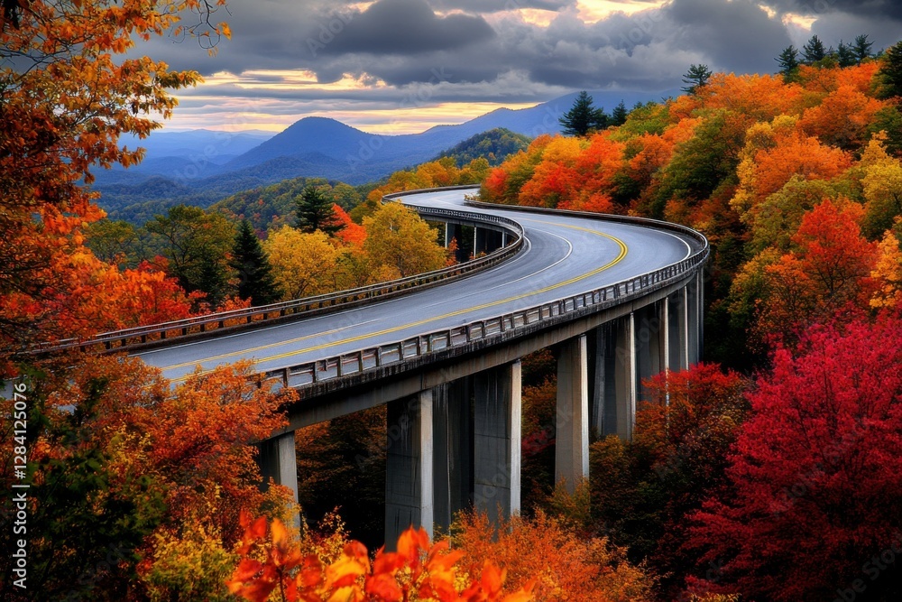 Blue Ridge Parkway. Mountain Beauty of North Carolina and Virginia Forest Blue Ridge Parkway. Mountain Beauty of North Carolina and Virginia Forest