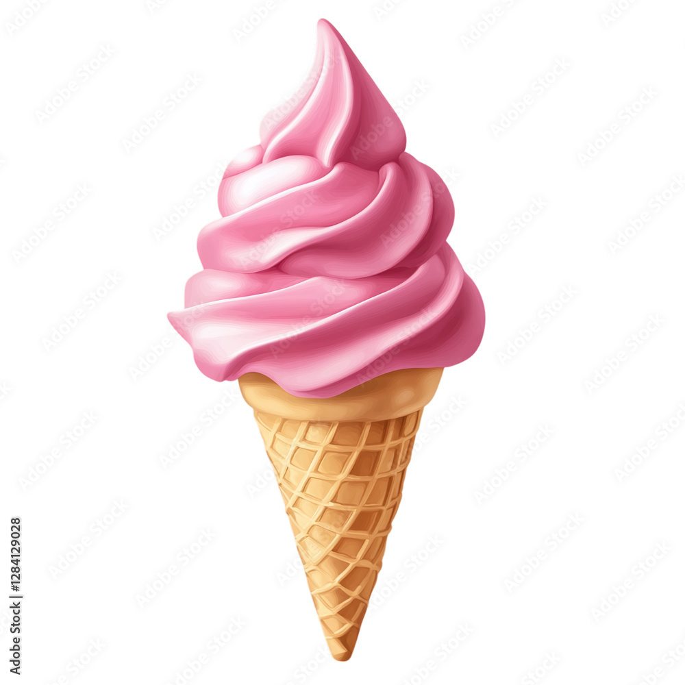 ice cream cone isolated on transparent background. generative ai ice cream cone isolated on transparent background. generative ai