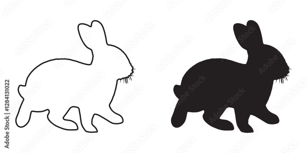 Obraz premium Rabbit Silhouette - High-Resolution Bunny Clipart - Unique Rabbit Illustration - Rabbit Vector - Rabbit Icon