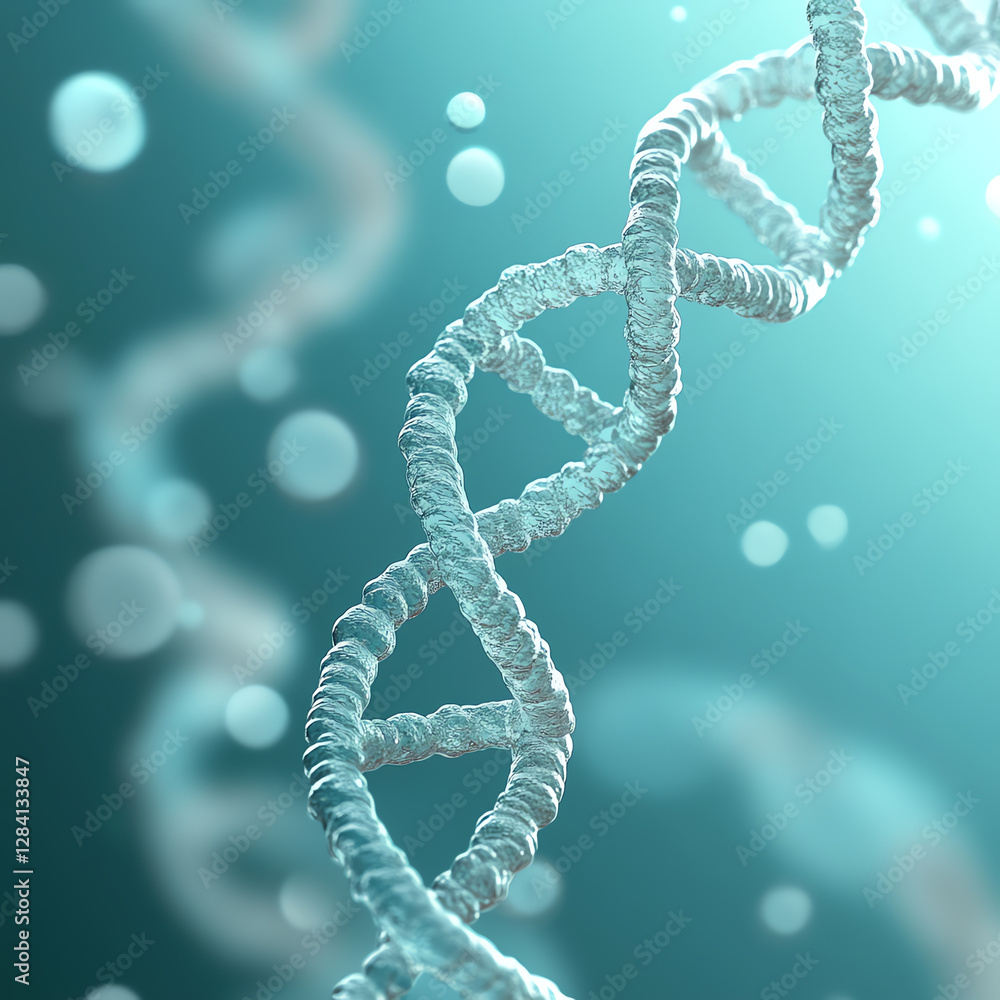 3D illustration of a DNA double helix model. 3D illustration of a DNA double helix model.