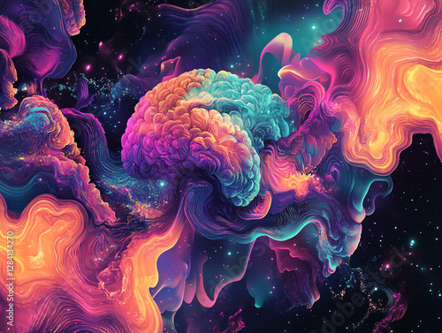 Colorful abstract representation of the brain.