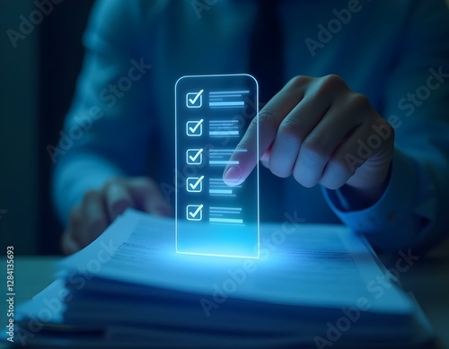 Wallpaper Mural Document Check Mark  Icon on Internet Technology Background Torontodigital.ca