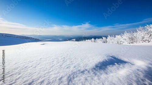 Wallpaper Mural Expansive Snowy Landscape with Rolling Hills Under a Clear Winter Sky : Generative AI Torontodigital.ca